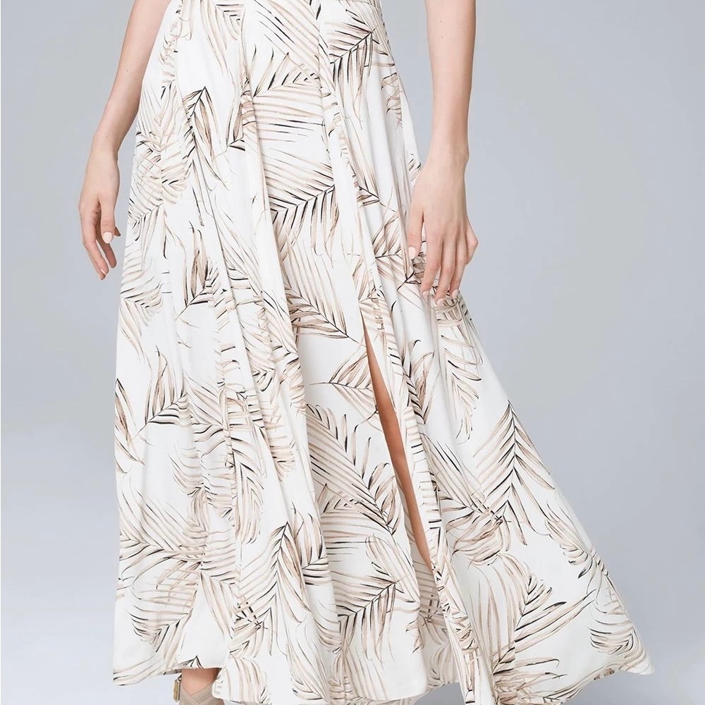 Iconic Maxi Skirt White House Black Market Size 8 Tropical Design